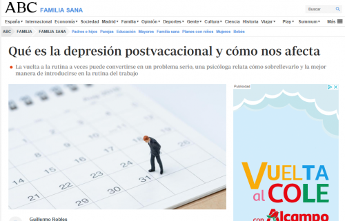 Depresión postvacacional depresión postvacacional